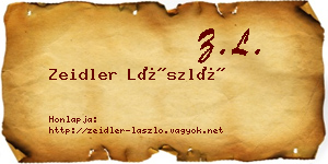 Zeidler László névjegykártya